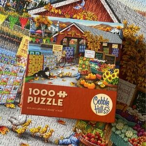 Cobble Hill Autumn Market 1000 Piece Puzzle Pumpkins Nancy Wernersbach